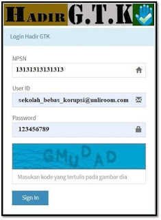 Log In Daftar Hadir GTK Online