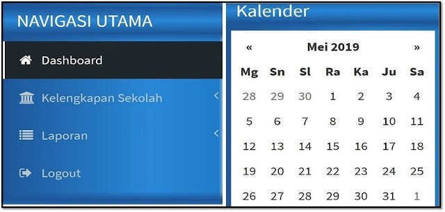 Menu Kalender Hadir GTK