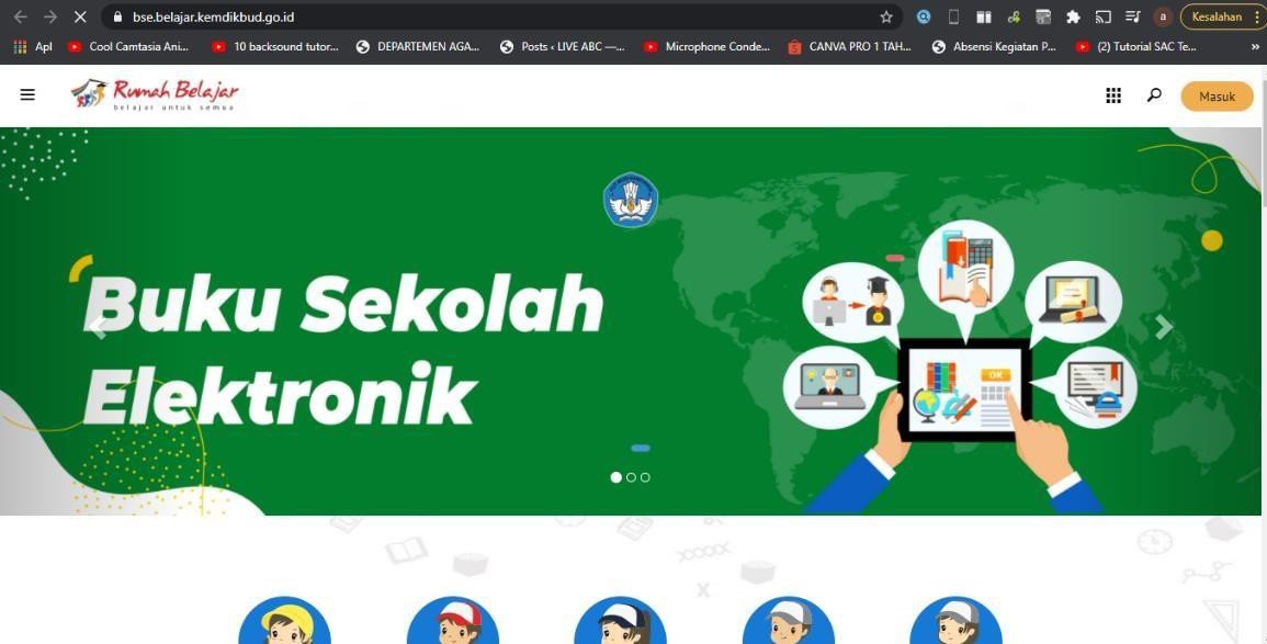 Tampilan BSE di Rumah Belajar