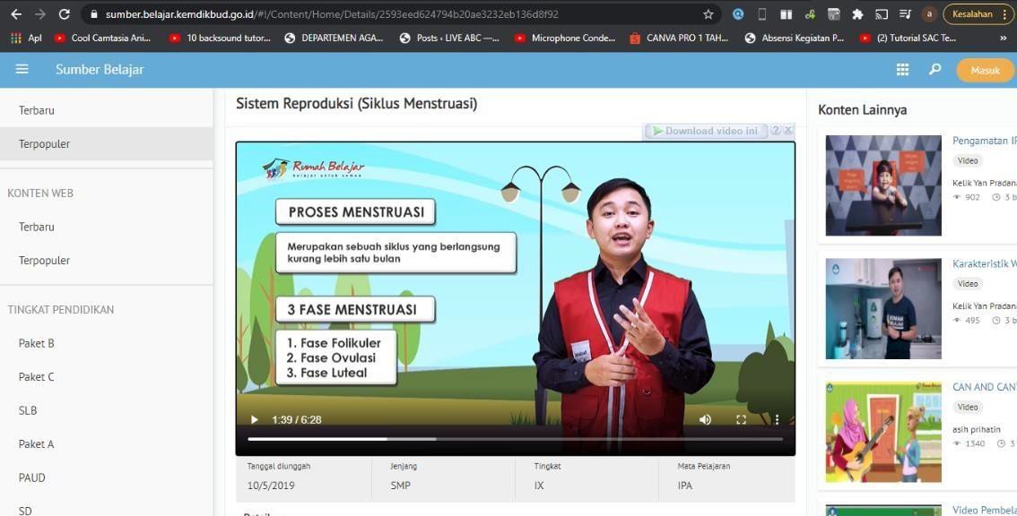 Fitur rumah belajar - sumber belajar