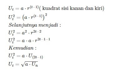 Turunan Rumus Suku Tengah Barisan dan Deret Geometri