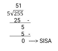 Pembagian 255 dengan 5